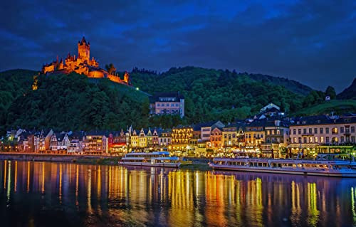 Puzzle 1000 Teile Deutsche Burg Cochem Mosel-Gebäude 75 * 50Cm