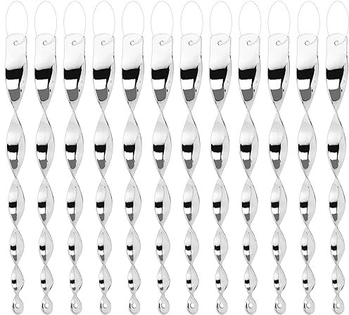 QYDMIN 12 Stück Reflektierende Vogelschreck, Wind Spiral Bird Repellent, Silber reflektierende Wind Spiral für Heteroptic Bird Scarer, Vogel Repellent, Garten und Balkon Dekoration