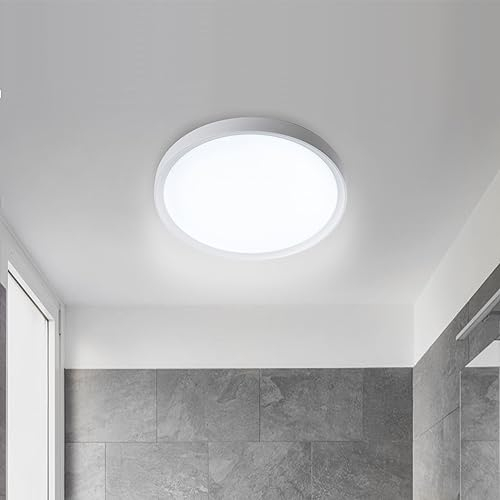 YARDIN LED Deckenleuchte Flach Rund Badlampe Deckenlampen LED Feuchtraumleuchte Badezimmer Lampe Küchenlampe Kellerlampe, IP44 Wasserfest für Badezimmer, Schlafzimmer, Küche, Flur - 72W, Kaltweiß