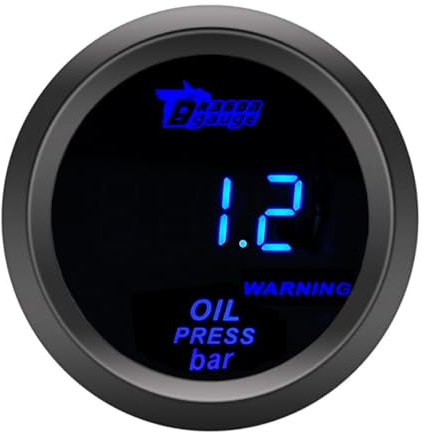 ETOPARS Universal Coche Medidor de Presión del Aceite 2 Pulgadas 52mm Aceite Presión Indicador Digital Bar Aceite Presión Medidor de Calibre Azul Luz Press Instrumentos