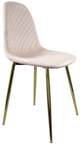 Marvin Sedia Roberta In Velluto Con Gambe In Metallo Dorate Oro Sedie Di Design Moderno Interno Per Sala Da Pranzo Salotto Soggiorno Elegante (Rosa, 1)