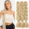 Dcbaboo Braids Extensions Kunsthaar Haare zum Einflechten 3 pack 24 Ombre Jumbo Braiding Hair Kanekalon Haarverlängerungen Zöpfe Afro Crochet Box Braids Haare für Braids 300g, Natürliches Blond