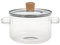 Marmite en Verre avec Couvercle Marmite Nervurée en Verre Borosilicate De 1,6 L Résistant À La Chaleur avec Poignées Ustensiles De Cuisine en Verre Transparent Marmite À Mijoter en Verre Sûr Marmite