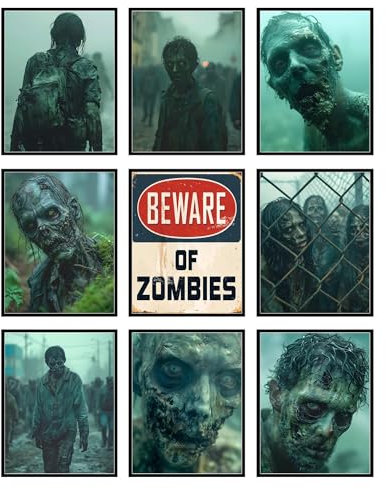 BigWig Prints Zombie-Poster – Zombie-Bilder, Horror-Dekor für Zuhause, gruselige Wanddekoration, Zombie-Wandkunst, gruselige Schlafzimmerdekoration, gruselige Raumdekoration, Zombie-Dekor, gruselige