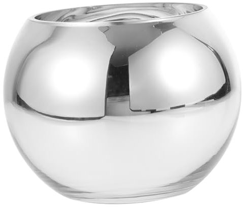 OUNONA Glass Flower Vase for Bouquets Modern Home Decor Water Plant Pot for Living Table Centerpiece