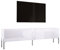 3E 3xE living.com TV- Schrank in Weiß Matt/Weiß Hochglanz mit Beinen in Chrom, A: B: 170 cm, H: 52 cm, T: 32 cm