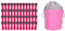 trendfinding Lot de 48 pinces à linge avec ressorts de compression en acier inoxydable Softtouch rose, 1 sac à pinces à linge en toile rose et gris