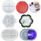 3Stück Cup Pad Silikon Tablett, Silikonform Untersetzer, Bubble Tray Epoxidharz Gießform, DIY Runde Schale Silikonformen, Dekorative Schmuck Aufbewahrungsform, Rund Oval Blumen Platte Form für Resin
