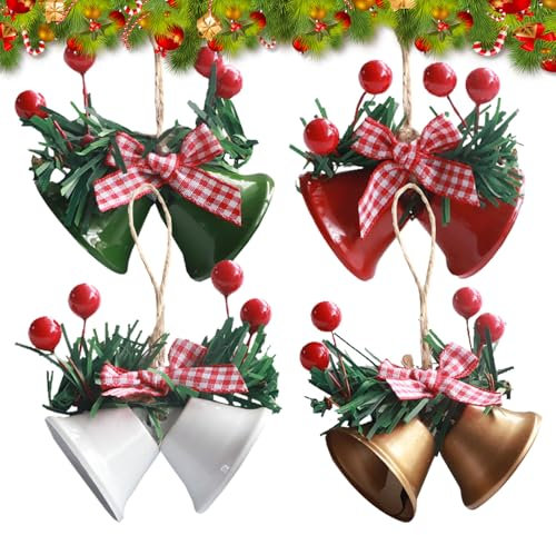 christmas bell tree bells hanging decorations metal ornament decoration ornaments jingle bow decor decorative door large red sleigh xmas shaped craft crafts cute feather fox giant kids rustic small sp