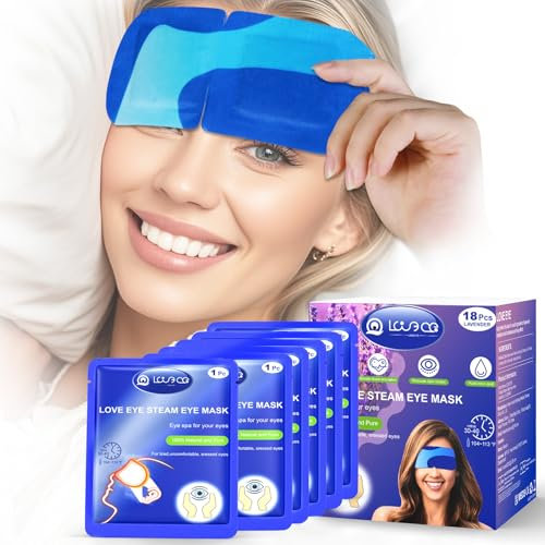 Steam Eye Mask 18 Packs-Warm Eye Mask Spa Moist Heated Eye Mask For Dry Eyes Sleep Mask, Eye Mask Heated Warm Compress For Eyes Relief Eye Fatigue For Mom|Dad|Men|Women|Friend|Family(Lavender)