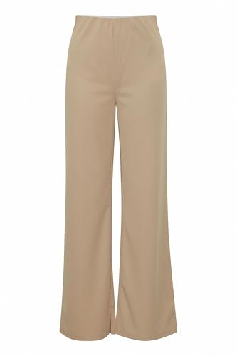 ICHI IHKATINE Damen Hose Stoffhose Pants mit Gummizug Ziernähten Paspeltaschen Regular fit, Größe:M, Farbe:Fungi (171212)