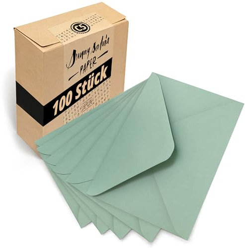 Japun – Briefumschläge (100 Stück) aus Papier, Kuvert, Umschlag ohne Fenster - DIN C5-220 x 156 mm - grün