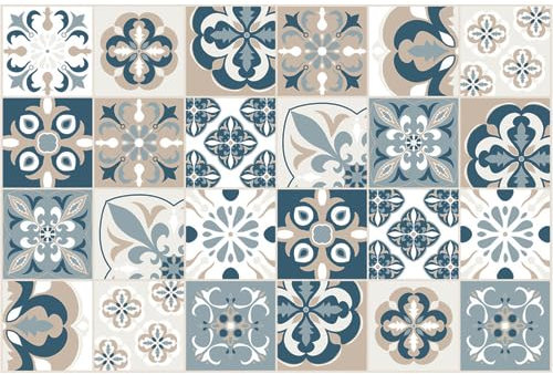 Générique Tapis Vinyle Motifs carrés Ciment - Dimensions 60x90cm