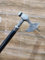 Vintage walking stick,Silver Brass Axe Handle, Cane, Wooden, Black Handmade