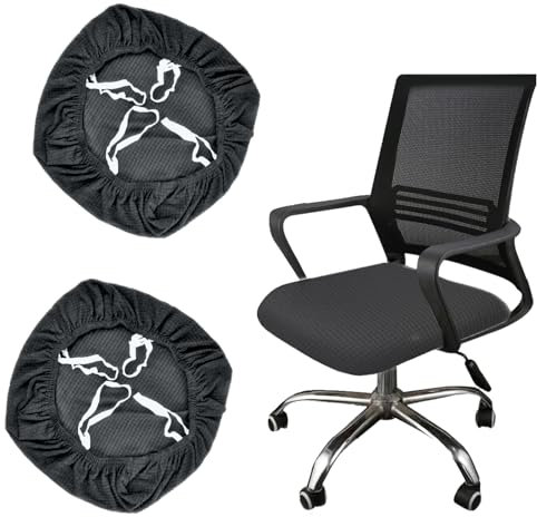 Coprisedile coprisedia coprisedia da ufficio, 2 pezzi 38-50 cm coprisedia elasticizzato coprisedia girevole coprisedia lavabile coprisedia da ufficio coperture protettive per sala (grigio scuro)