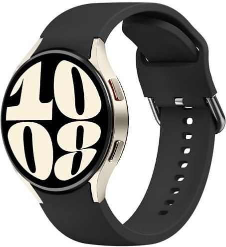 Vancle Armband für Samsung Galaxy Watch 6 - Silikon Sport Ersatzarmbänder für Damen und Herren, 40mm, 44mm, 43mm, 47mm (Schwarz)