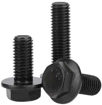 Aqxyju 1~5 piezas Tornillos de cabeza hexagonal con brida negra M10 M12 Paso 1,25 Tornillos de cabeza hexagonal con almohadilla Tornillo de cabeza hexagonal Grado 10,9 Acero al carbono(M10x35mm-FT-3pc