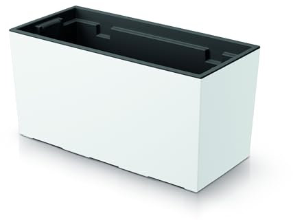 Pflanzkübel 39x18x19cm | Blumenkasten aus Kunststoff, witterungsbeständig und vielseitig einsetzbar | Pflanzkasten ideal für Balkon und Innenraum | Blumenkübel in elegantem Design | Weiß