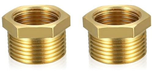 2 Pcs réducteur en laiton 3/4 à 1/2 pouce adaptateur (filetage mâle Ø 25mm x fileté femelle Ø 20mm), Durablement Approprié pour les Réducteurs de Tuyaux D'eau