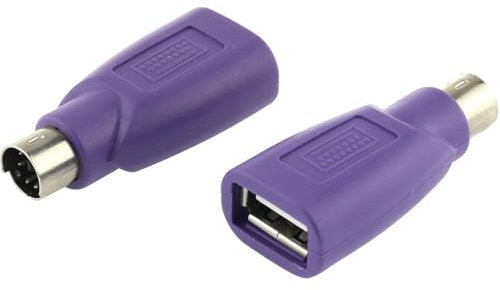 TECHZOCO Adaptador USB a PS2 para Teclado, Convertidor USB a PS2, Adaptador de Teclado USB a PS2, Adaptador PS2 para Dispositivos USB, Conector de Teclado de USB a PS2, Morado. 1 Unidad