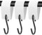 Yuanchu 3 Stück S Haken mit Lederschlaufe,12,5 x 3,0 cm Weiß Lederhaken Kleiderhaken Haken für Kleiderstange Multifunktionshaken Garderobenhaken Metallhakenfür Küche Badezimmer