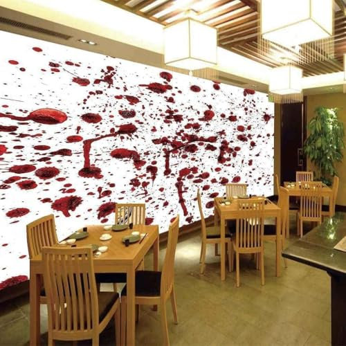 Tzxztt Peinture Graffiti Au Sang Rouge Papier Peint 3d Moderne En Soie GaufréE MatéRiau IdéAl Pour LeSalon Et La Chambre à Coucher-300cm×210cm