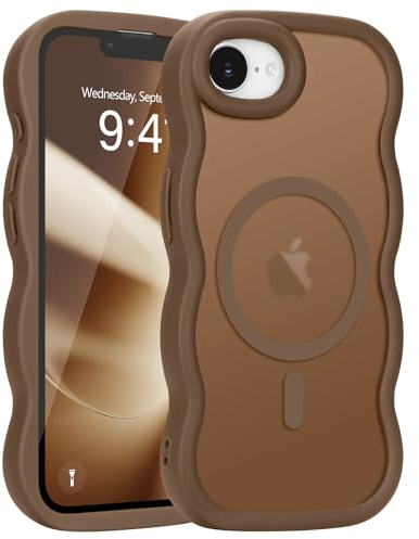 Pepmune für iPhone 17e/16e Hülle Kompatibel mit MagSafe, Gold | Wellen Design TPU Bumper Stoßfest Schutzhülle. Magnetisch Handyhülle. Durchscheinend Silikon Case.