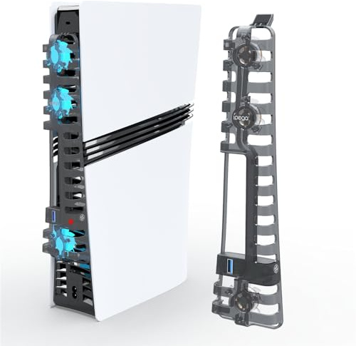Ventola di raffreddamento esterna per PS5 Pro Cooler Ventole di raffreddamento silenziose per PS5 Pro Disc & Digital Edition, sistema di raffreddamento silenzioso ed efficiente