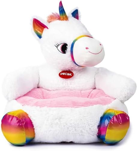 Poltrona Unicorno bambina Poltroncina Unicorno Bambina Poltrona Bambini 2 Anni Poltroncina per Bambini Unicorno Peluche, Sedia per Bambini, Comoda e Leggera Per Bambini 12+ Mesi,Rosa