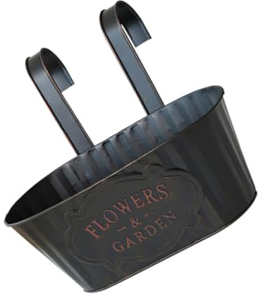 Genérico Maceta Colgante de Hierro Decorativa para Jardín y Retro Ovalado con Gancho Desmontable para Plantas Interiores y Exteriores