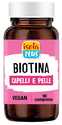 ISOLA PLUS Biotina Integratore Capelli Pelle Unghie 90 Capsule 310mg | Integratore alimentare ad alto dosaggio, vegano, per capelli, pelle e unghie, per metabolismo energetico e sistema nervoso