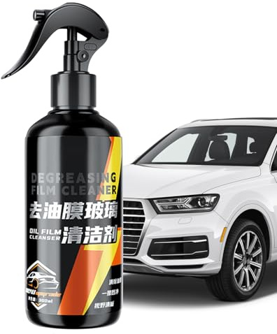 Car Glass Oil Film Cleaner - 300ML Detailing Solution | Car Window Cleaner Spray - for Water Stain Interior Exterior Home Mirror Motorcycle Visor