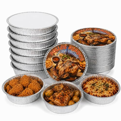 Pack de 100 Envases de Aluminio Redondos con Tapa incluida 1.450 ml.