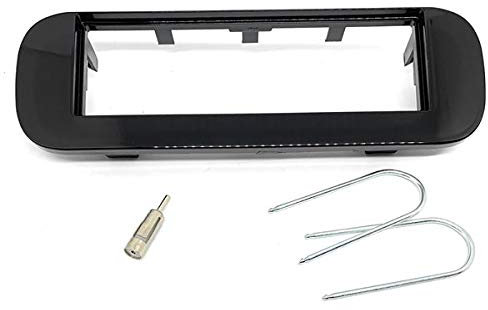 Sound Way Kit Montaggio Autoradio, Mascherina 1 DIN, Adattatore Antenna, Chiavi per Smontaggio, Compatibile con Fiat New Panda 2012