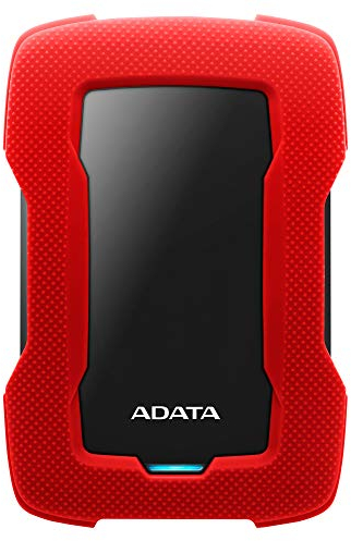 ADATA HD330 Disque Dur Externe 1000 Go, USB 3.2 Gen1, Rouge, Disque Dur Externe pour PC/Mac/PS4/XBOX/PS5, Résistant aux Chocs