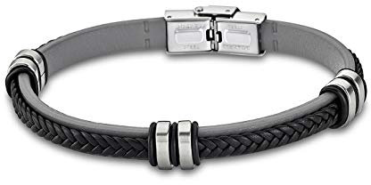 Lotus Style Leder Armband LS1829-2/4 Damen/Herren grau schwarz D2JLS1829-2-4 EIN schönes Geschenk zu Weihnachten, Geburtstag, Valentinstag für die Frau, für den Mann