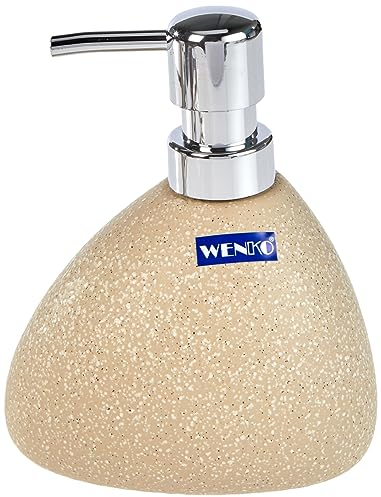 WENKO Seifenspender Pion Beige, 14.5 x 9 x 11.5 cm