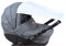 BABYLUX Sonnenschutz UV Rollo Schütz SONNENSEGEL Sonnendach für Kinderwagen Buggy (Weiß)