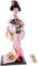 Inzopo 12inch Japanese Kimono Doll Geisha Figurine with Fan Ornaments Gift Art Craft Collectables Pink