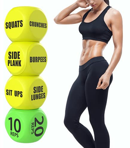 Skywin Übungswürfel, lustiger Workout-Würfel für Solo- oder Gruppenunterricht, 6-seitige Schaumstoff-Fitnesswürfel, tolles dynamisches Trainingsgerät (gelb)