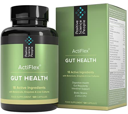 Gut Health - Digestive Enzymes, Probiotics, Prebiotics & Soothing Herbs | 18 Nutrients, Dietitian-Formulated, Nourish Award Winner, L-Glutamine, Made in England, Vegan, 30-Day Supply