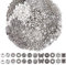 EuTengHao 600pc Spacer Beads Schmuck Perlen Charm Spacers Alu Spacer Beads für Schmuck Herstellung DIY Armbänder Halskette und Handwerk (12 Styles, Matt Silber und Bright Silver)