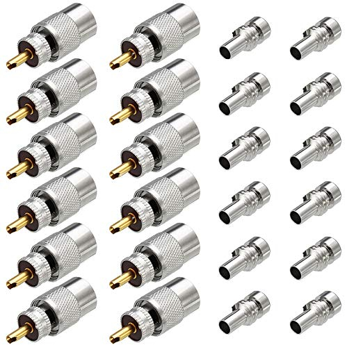 Greluma 12 pz connettori coassiali PL259, connettori a saldare maschio UHF con riduttore UG-175 per RG-58, RG-213, LMR195, RG142