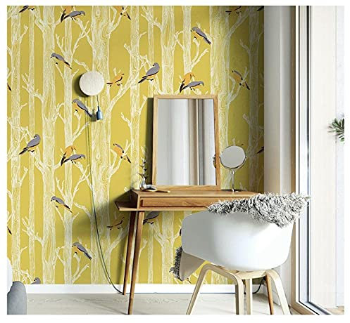 ZZDXL Papier Peint Jaune Moutarde Papier Peint Intissé 3D Papier Peint Chambre Enfant Moderne,Classique,Opulent Décoration Murale Pour Chambre À Coucher, Salon Ou Cuisine 10, X 0,53M