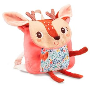 LILLIPUTIENS - Sac à dos doux pour enfants - Stella le Faon - Confortable et ludique avec détails colorés - Parfait pour la crèche et les sorties - Stimule l’imagination - Dès 10 mois - 84454
