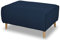 DOMO. collection Polsterhocker Jules FK mit Federkern und Holzfüßen, Sofa Hocker, Beistellhocker, Sitzhocker, 97 x 66 x 47 cm (BxTxH), in dunkelblau