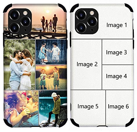 Bitrue Personalized Picture Phone Case for iPhone 16 15 14 13 12 11 Pro Max XR X Xs Max 8 7 6 5 Plus se 2022,Custom Multiple iPhone Case Artificial Leather Material,Four-Corner airbag is Anti-Drop