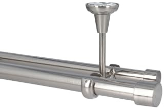 Sento 25/19mm Gardinenstange Vorhangstange Metall Deckenmontage Edelstahl Optik 120 cm Albana