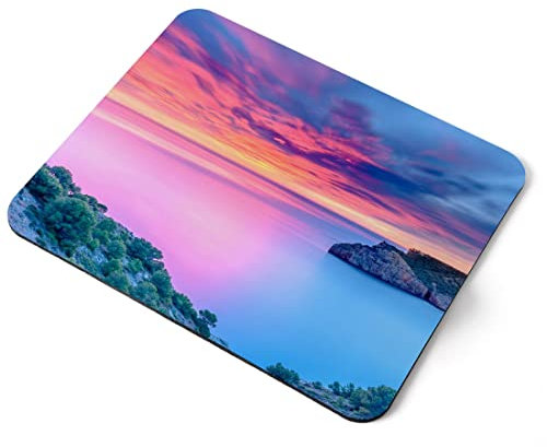 DV DESIGN Computer Mouse Mat Pad - Sunset Beach Sunrise Pink Sea Ocean Punta Montgo Home Office Desk Accessory #3587