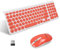 LeadsaiL KF29 Wireless Keyboard and Mouse Set, Wireless USB Mouse and Compact Computer Keyboards Combo, QWERTY UK Layout for HP/Lenovo Laptop and Mac-Coral